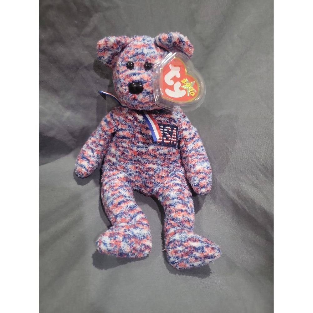 TY Beanie Baby USA Bear July 4, 2000 Tag Errors Retired